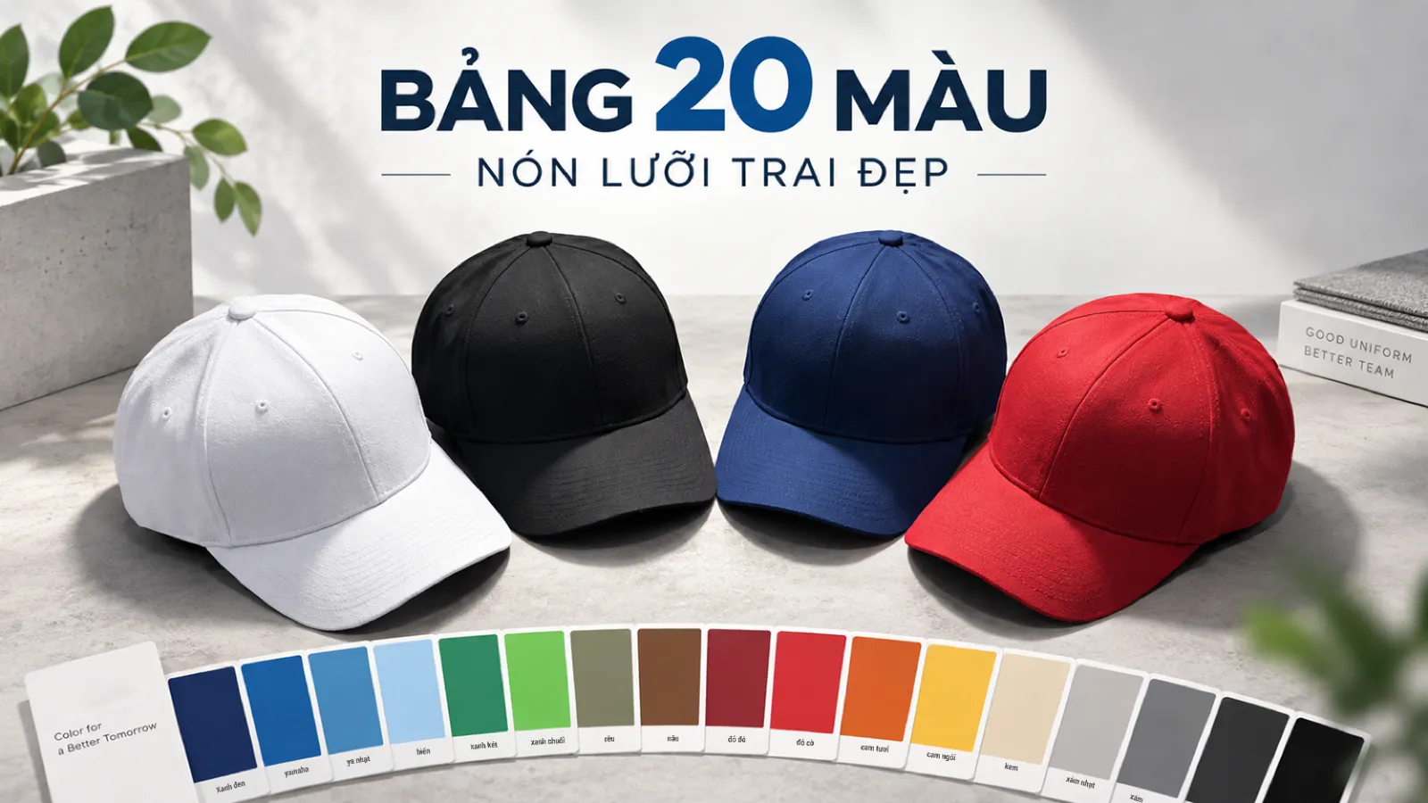 Bảng màu nón kết kaki đồng phục tại Logan Uniform