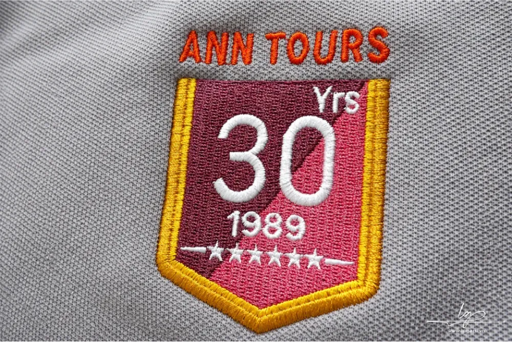 ảnh chụp macro dự án in áo theo yêu cầu Ann Tours annyversary