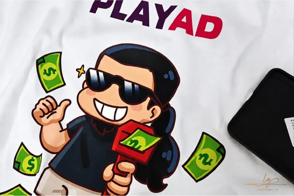 ảnh chụp macro dự án in áo theo yêu cầu PlayAD